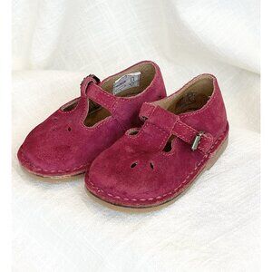 Ralph‎ Lauren Toddler Girls Shoes Suede Leather Buckle Berry/fuschia Sz 4T
